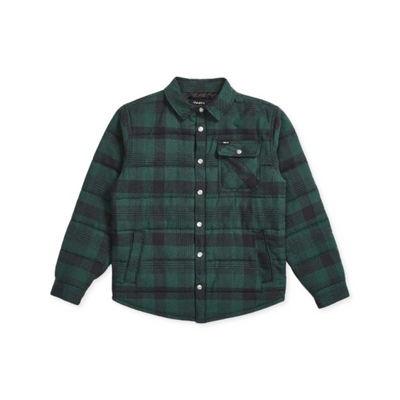 Product image of the Cass Jacket in the color green with black plaid.