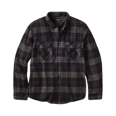 Product image of the Bowery L/S Flannel in the colors Black and Charcoal.