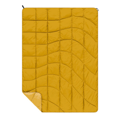 Product image of the Rumpl Nanoloft Flame Blanket in the color dijon